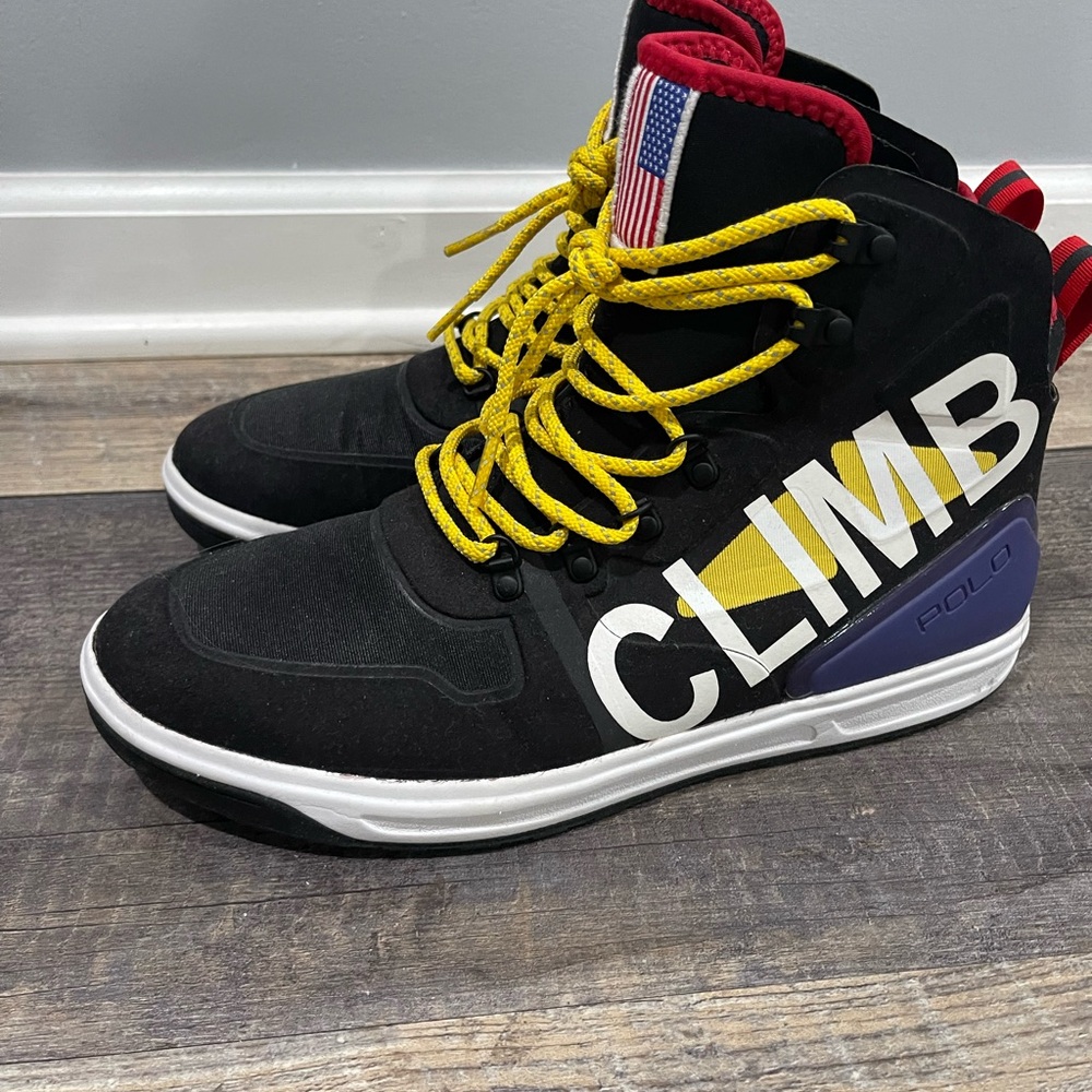 Polo Ralph Lauren Alpine Black and Yellow High-Top Sneakers